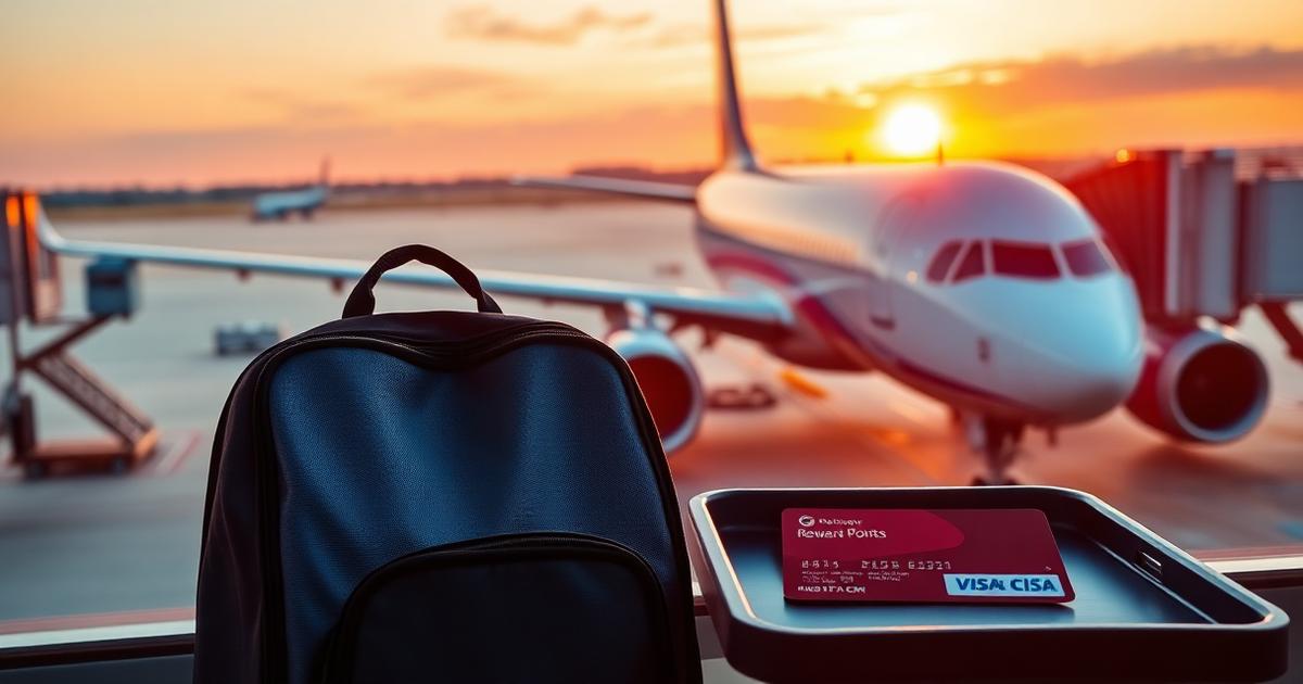 Budget airline plane at an airport gate with luggage and a boarding pass kiosk