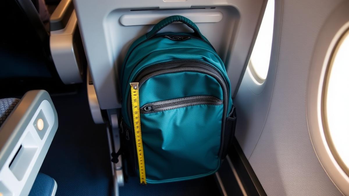 Personal-item backpack fitting under an airplane seat